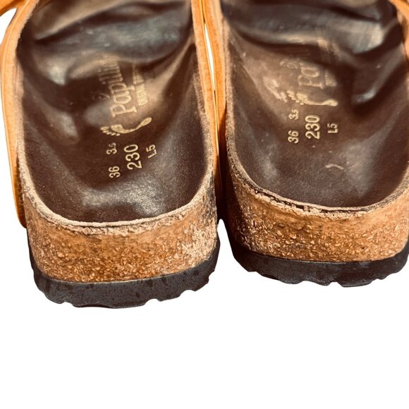 Papillio by Birkenstock Womens EU 36 W 5 Orange Leather 3 Triple Strap Sandal - Picture 8 of 11